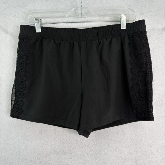 Fabletics Cynthia Shorts Women’s Size Medium Black Lace Trim Side Lined 3" - Picture 4 of 8